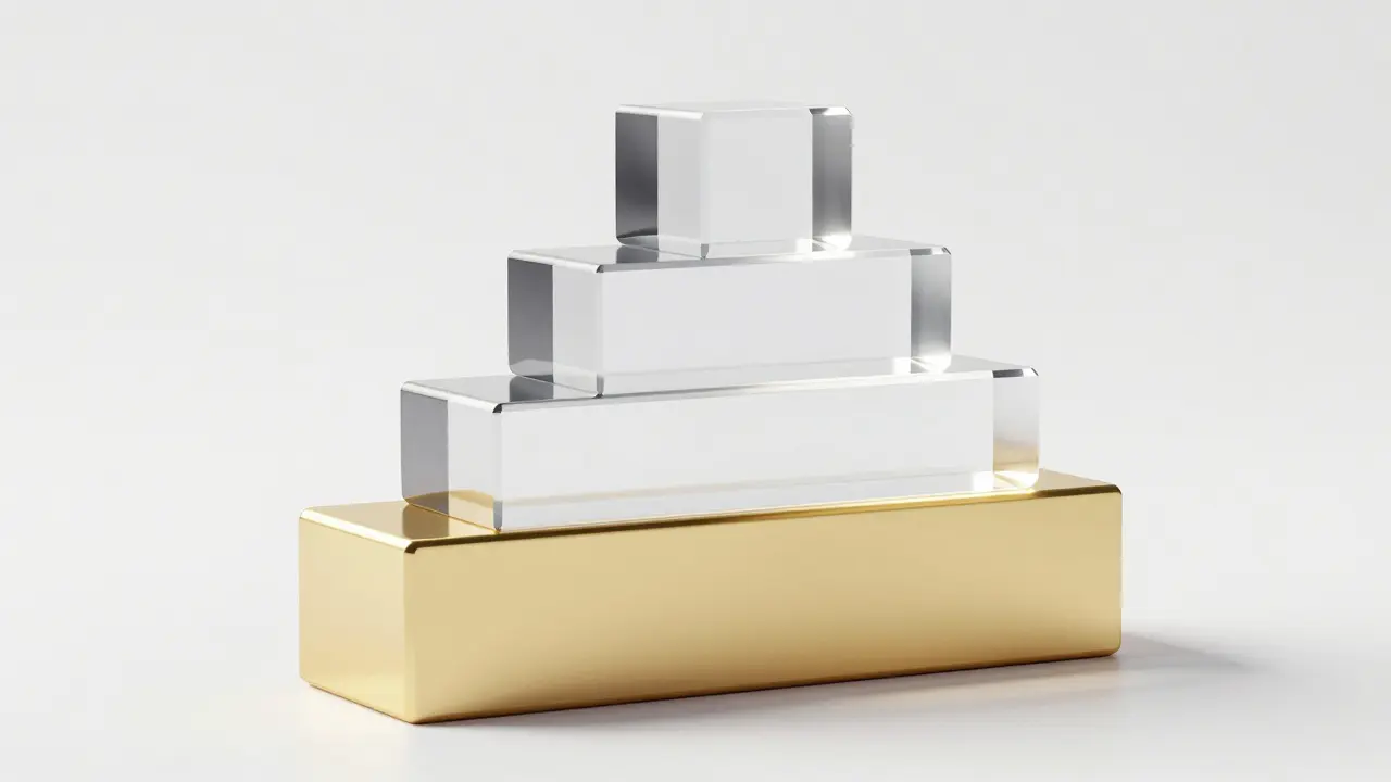 Abstrakte Blöcke zeigen die Priorität von Grundschulden in Stapelung