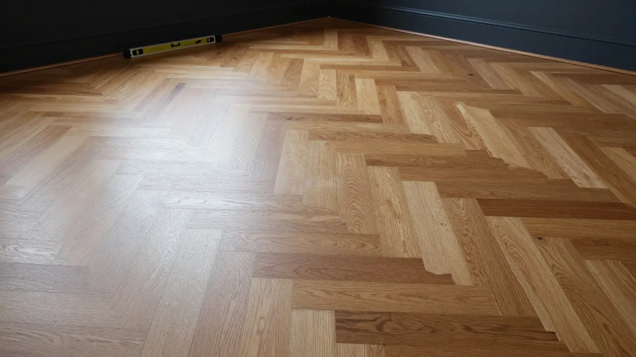 Fertiger Parkettboden mit glatter Oberfläche