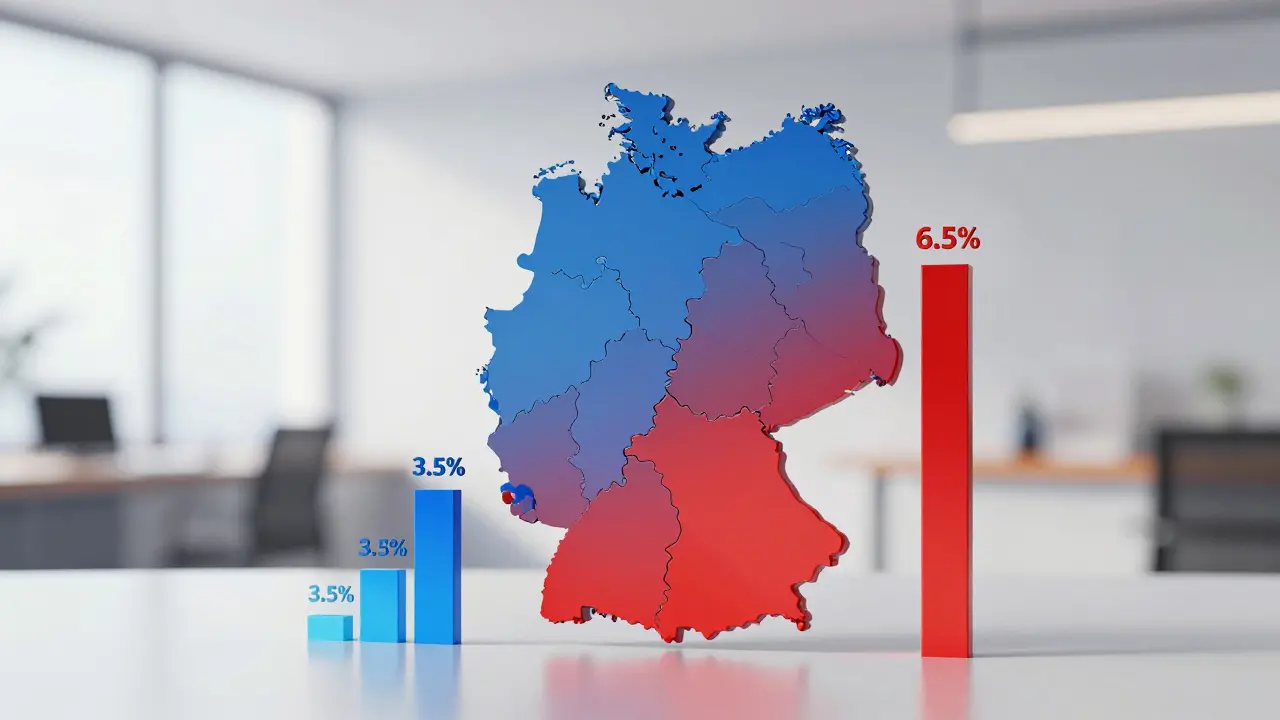 Abstrakte Darstellung der unterschiedlichen Steuersätze nach Regionen