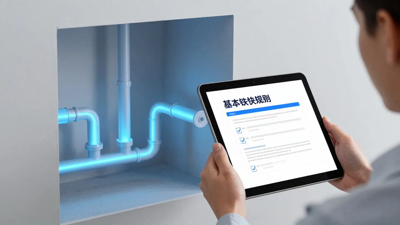 Digitales Prüfprotokoll für sichere Wasserinstallation im Haus