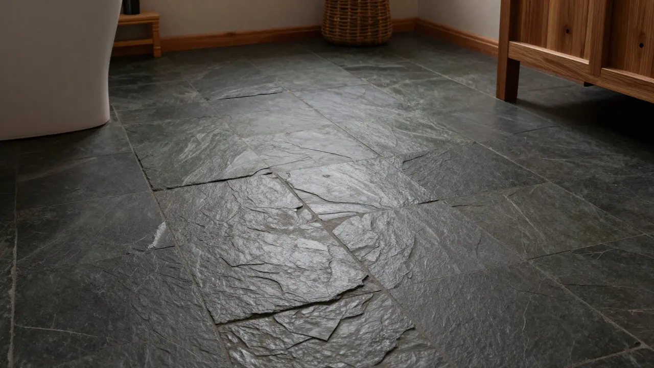 Schieferboden im Badezimmer, natürlich und rutschfest